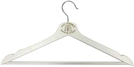 3D Laser Engraved White Coat Doctors Coat and Stethoscope Wood Hanger