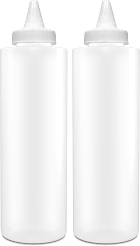 Brightfrom 16 OZ Squeeze Bottles 2 Pack BPA Free Leak Proof