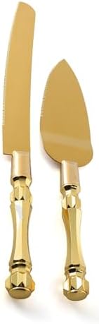 Homi Styles Gold Elegant Cake Knife and Server Set of 2
