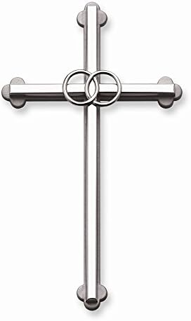 Cathedral Art Wedding Wall Cross 8 Inches Silver