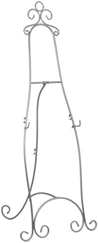 Floor Easel with Scroll Detailing 7125 Inches Tall Silver Metal