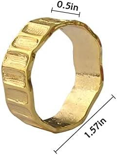 Gold Napkin Rings Set of 6 Shiny Table Decor