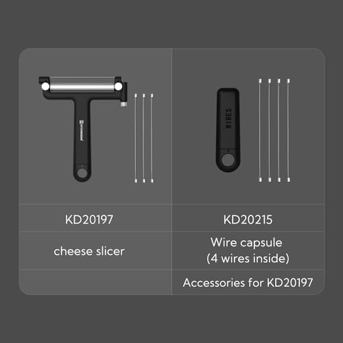 Kitchendoao Adjustable Wire Cheese Slicer Cutter with 3 Extra Wires