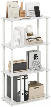Furinno 4-Tier Multipurpose Shelf Display Rack White