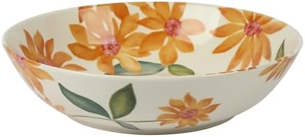 Sunnyflower 2 Piece Hand Painted Floral Stoneware Serving Set