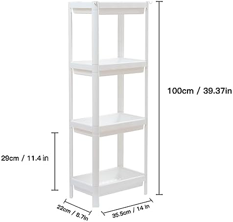 HIEEY 4 Tier Bathroom Shelf Organizer Unit