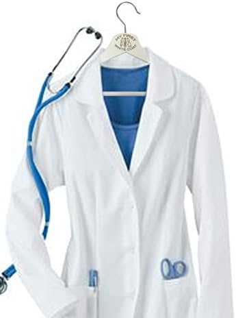 3D Laser Engraved White Coat Doctors Coat and Stethoscope Wood Hanger