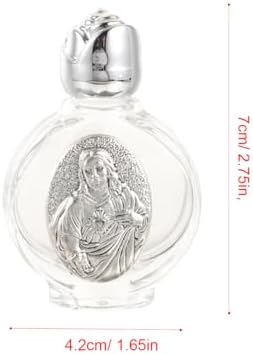 VOSAREA 2 Pack Glass Holy Water Bottles - Silver Toned Cap