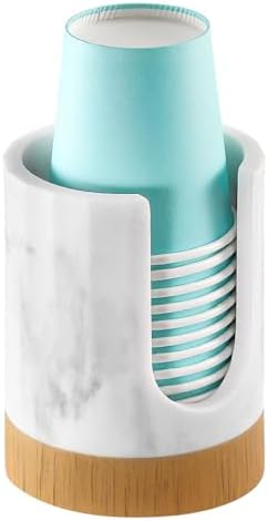 Luxspire Bathroom Cup Dispenser Marble Resin Holder