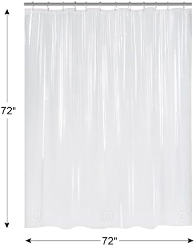 AmazerBath Clear Plastic Shower Curtain 72x72 Inches Heavy Duty
