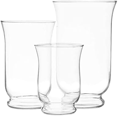 Royal Imports 3 Pc Clear Glass Hurricane Candle Holder Set