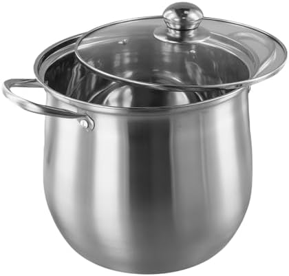 JurwheeR 73 Qt Stainless Steel Stock Pot with Lid