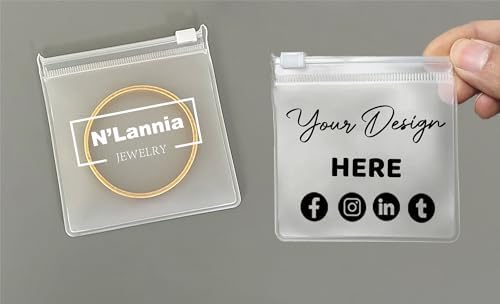 Customizable Matt Frosted Jewelry Bags with Slider Zipper 20PCS