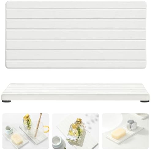 2pcs Water Absorbing Stone Drying Tray Mat For Sink Organizer