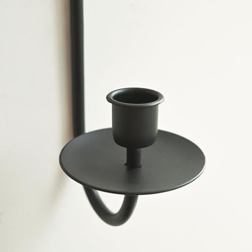 Remenna Wall Candle Sconce Holder Set of 2 Black Modern Rustic