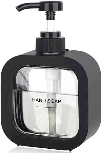 Modern Black Hand Dish Soap Dispenser with Labels