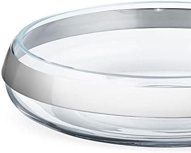 Georg Jensen Duo Round Bowl Collar Silver Glass Small