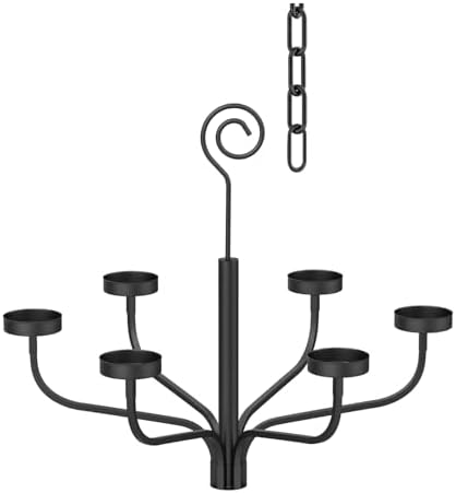 smtyle Halloween Tea LED Light Black Chandelier Candle Holder Set of 6