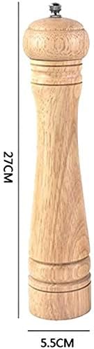 Adjustable Salt and Pepper Grinder Set with Wooden Handle