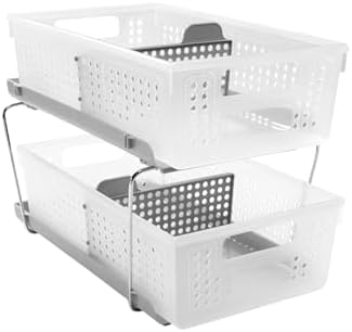Madesmart 2-Tier Organizer with Handles and Adjustable Dividers