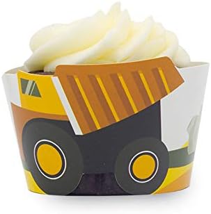 Pop Fizz Designs Construction Birthday Cupcake Wrappers Set of 24
