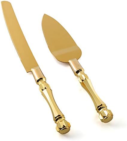 Homi Styles Gold Elegant Cake Knife and Server Set of 2