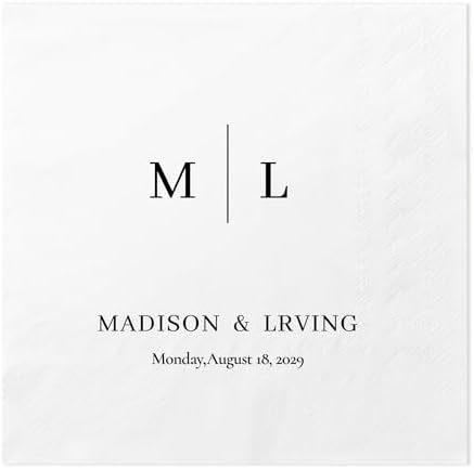100 Pcs Custom Cocktail Napkins for Weddings and Parties