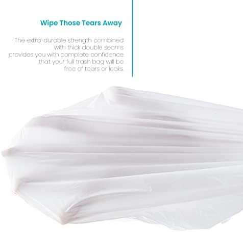 Home Zone Living 53 Gallon Trash Bags with Drawstring Handles 60 Count