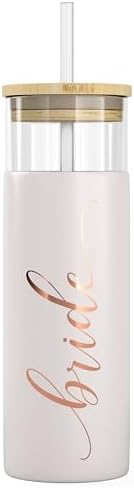 Bride to Be Iced Coffee Tumbler with Bamboo Lid and Straw