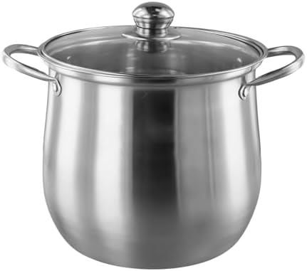 JurwheeR 73 Qt Stainless Steel Stock Pot with Lid