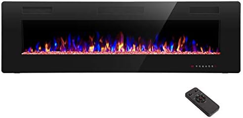 RWFLAME 60 Inch Electric Fireplace with Remote Control and Touch Screen