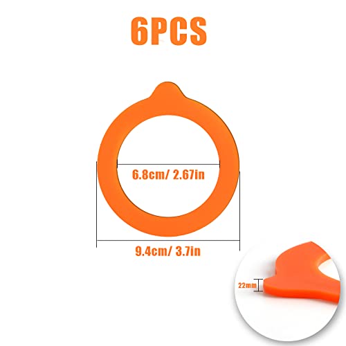 6pcs Silicone Gasket Seals for Mason Jars