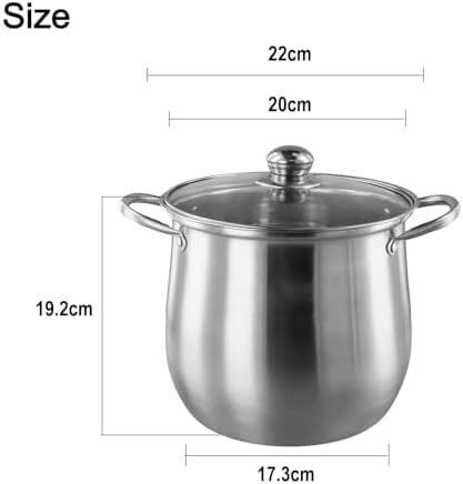 JurwheeR 73 Qt Stainless Steel Stock Pot with Lid