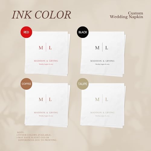100 Pcs Custom Cocktail Napkins for Weddings and Parties