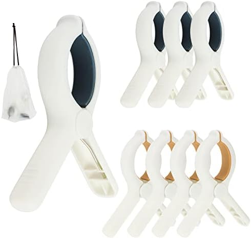 QOPAHI Beach Towel Clips Set of 8 with Drawstring Bag