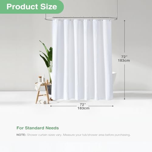 Dynamene White Waffle Shower Curtain Set 72x72 Inches