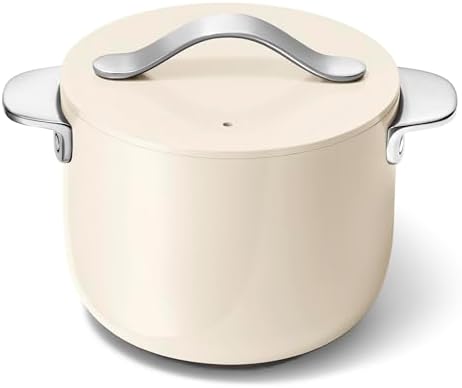 Caraway Petite Cooker 2 Qt Ceramic Coated Pot Cream