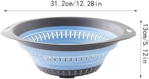 Collapsible Colander Strainer with Hanging Ears Heavy Duty Kitchen Drain Basket Light Pink