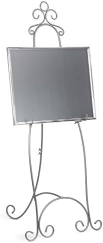 Floor Easel with Scroll Detailing 7125 Inches Tall Silver Metal