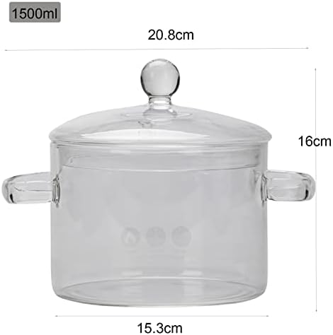 Clear Borosilicate Glass Stock Pot 1500ml