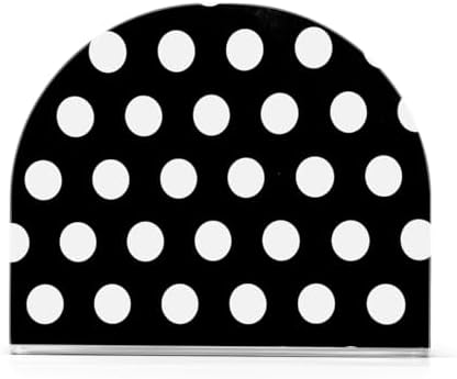 Caikeny Napkin Holder Black White Polka Dot Acrylic