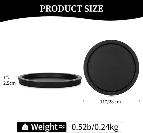 Hanobe Black Round Wooden Serving Tray