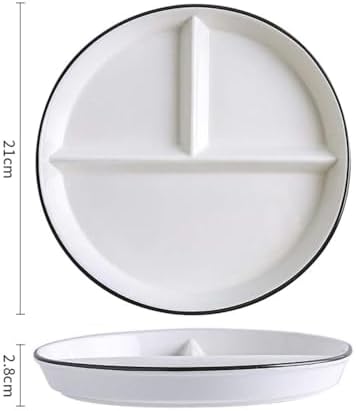 Bicuzat 8 Inch Ceramic Dinosaur Portion Control Plate