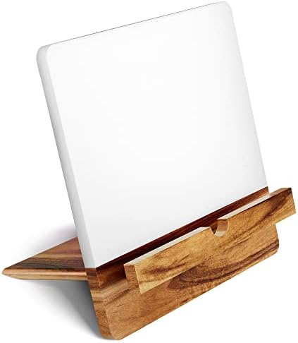 Acacia Cookbook Stand for Kitchen Counter 12x12 Adjustable Wood