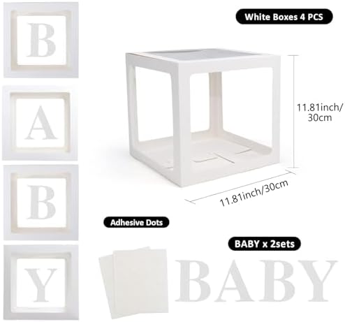 Voircoloria 4pc Clear Balloon Boxes with Letters