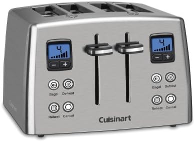 Cuisinart CPT-435P1 4-Slice Countdown Toaster with Blue Backlit LCD