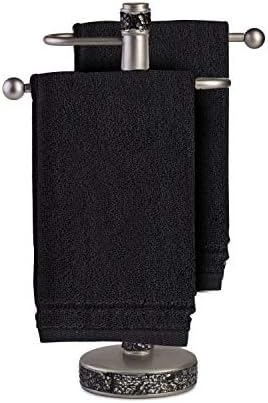 Creative Scents Cotton Fingertip Towels Set Black 4 Pack