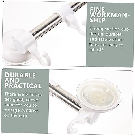 POPETPOP Adjustable Cup Towel Bar with Hooks