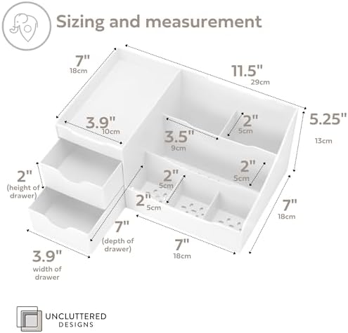 Uncluttered Designs Large Makeup Organizer for Vanity