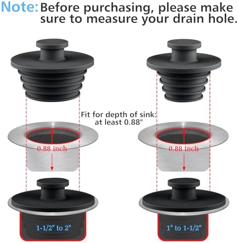 Aluvor Tub Sink Stopper 2pcs Drain Plug